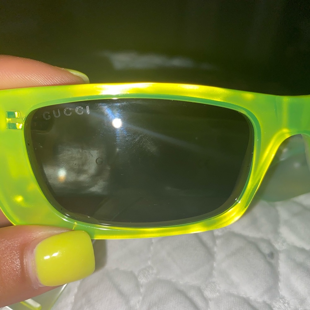Neon Gucci Sunglasses Rectangular - image 8